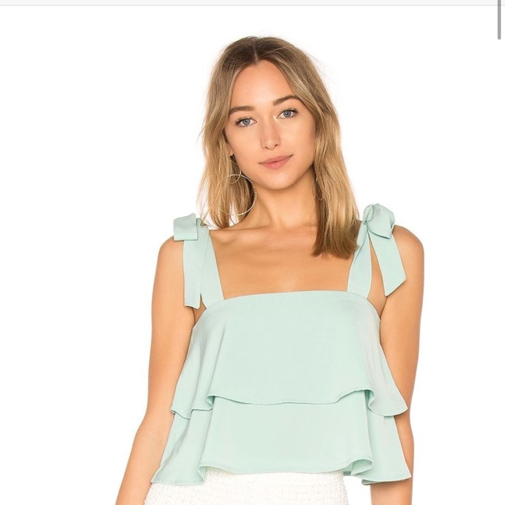 Revolve tie strap top in mint